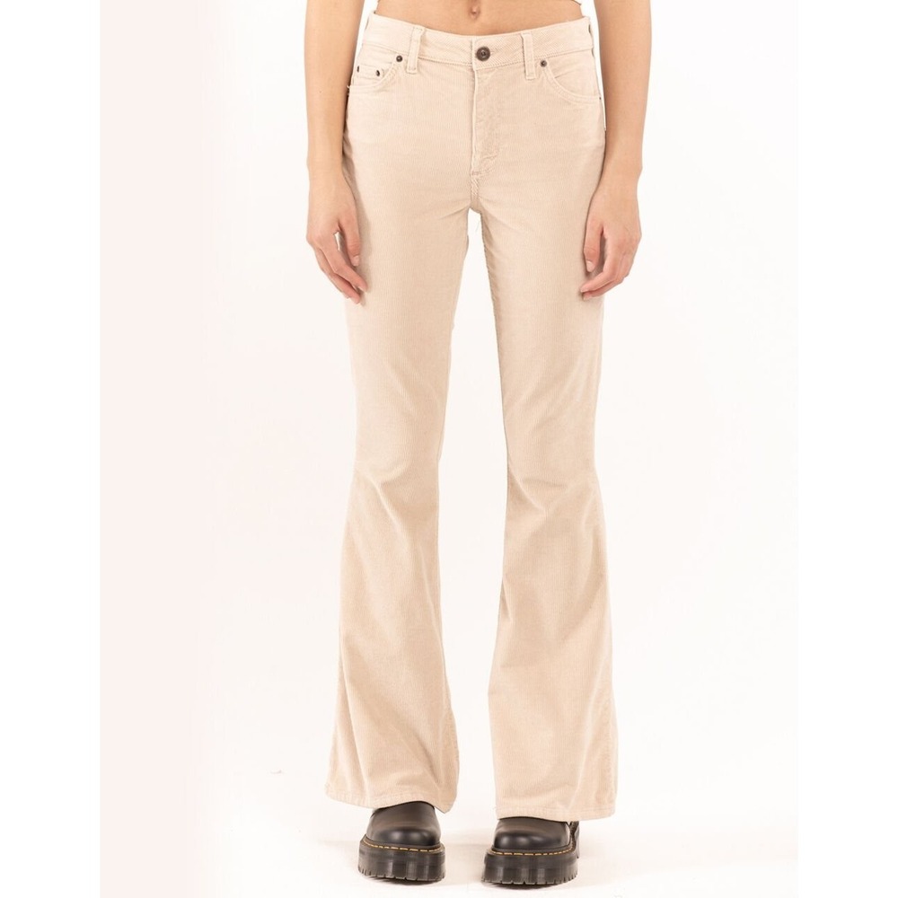 BDG‎ Urban Outfitters Cream Corduroy Flare Mid Rise 70's Jeans Pants Size 30×32